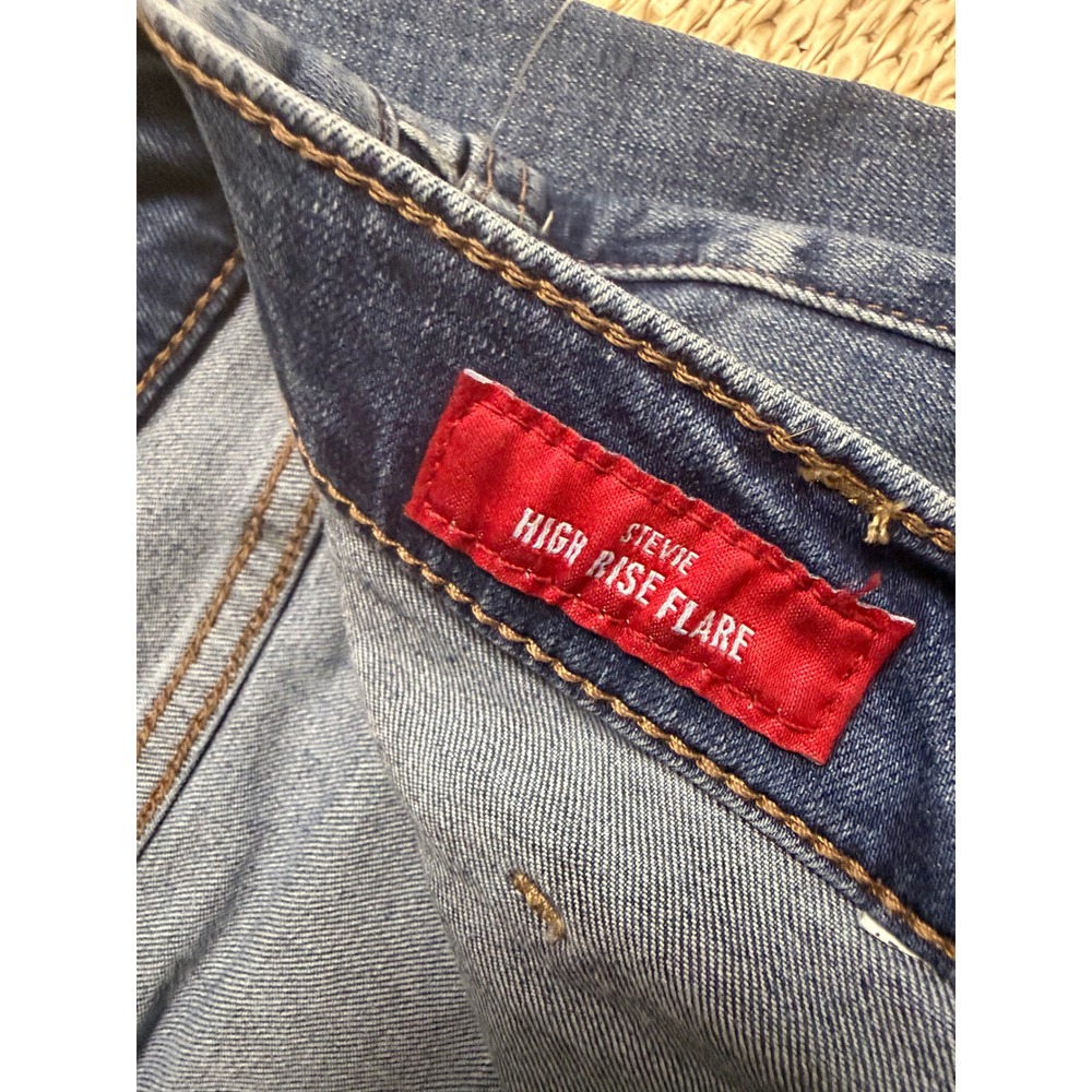 Lucky Brand Stevie High Rise Flare Jeans Blue Patch Pocket Raw Hem 10/30 A - Picture 6 of 7